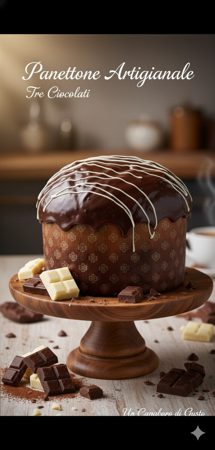 Panettone ai tre cioccolati