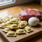 Ravioli di vitello e mozzarella