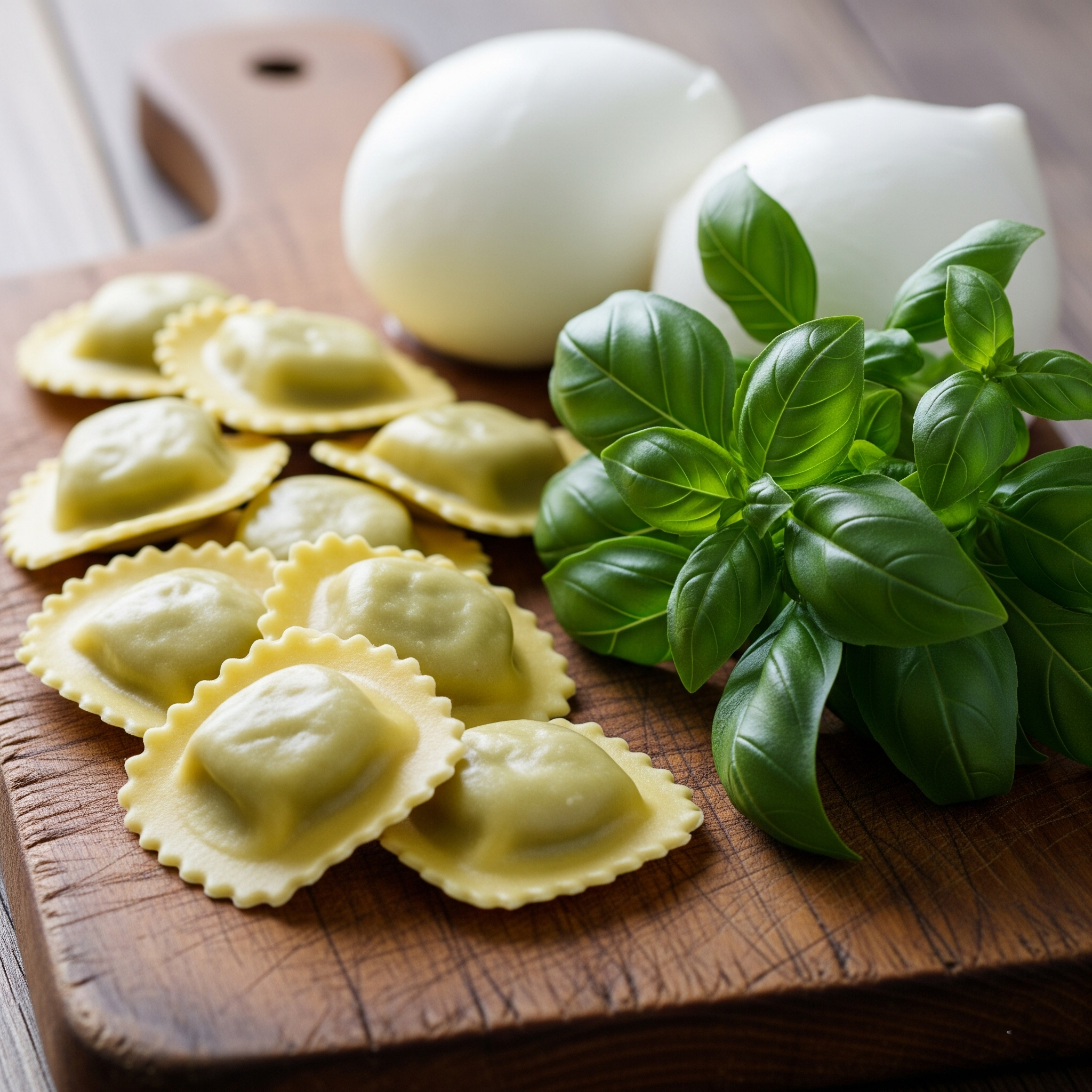 Ravioli mozzarella e basilico