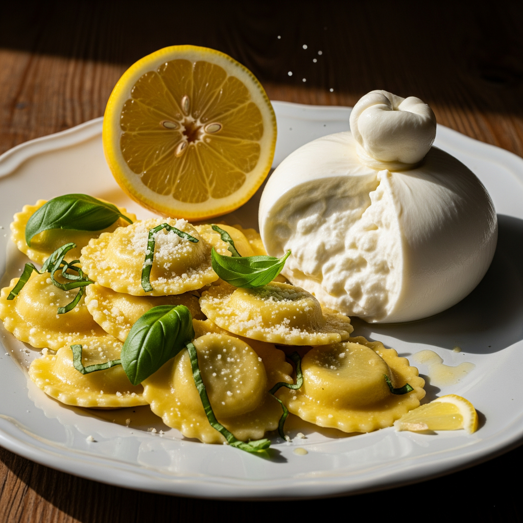 Ravioli burrata e limone