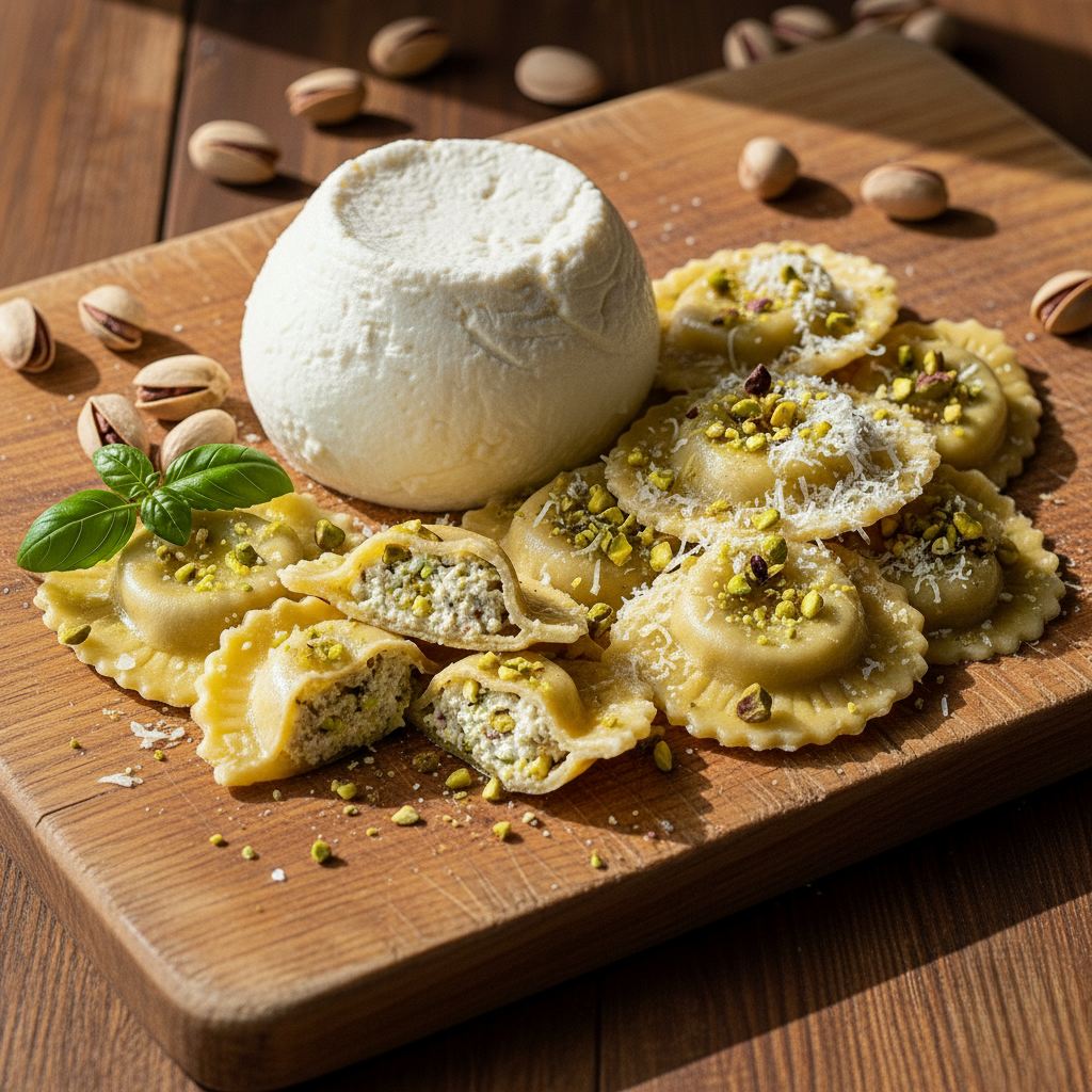 Ravioli ricotta e pistacchio
